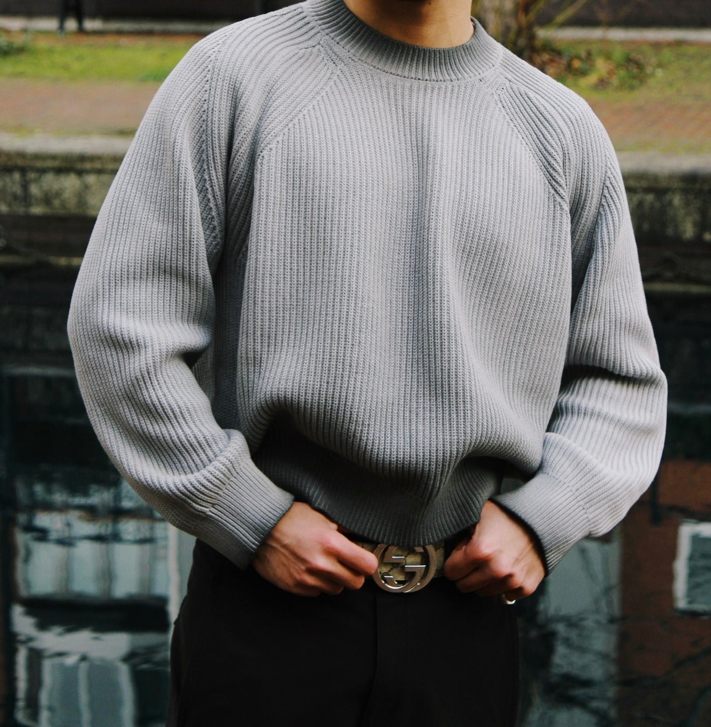 HAND DYED RIBBED KNIT SWEATER