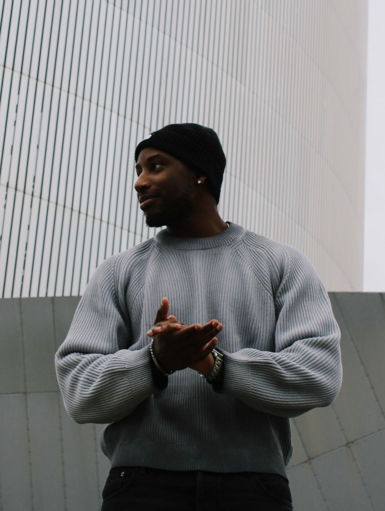 HAND DYED RIBBED KNIT SWEATER