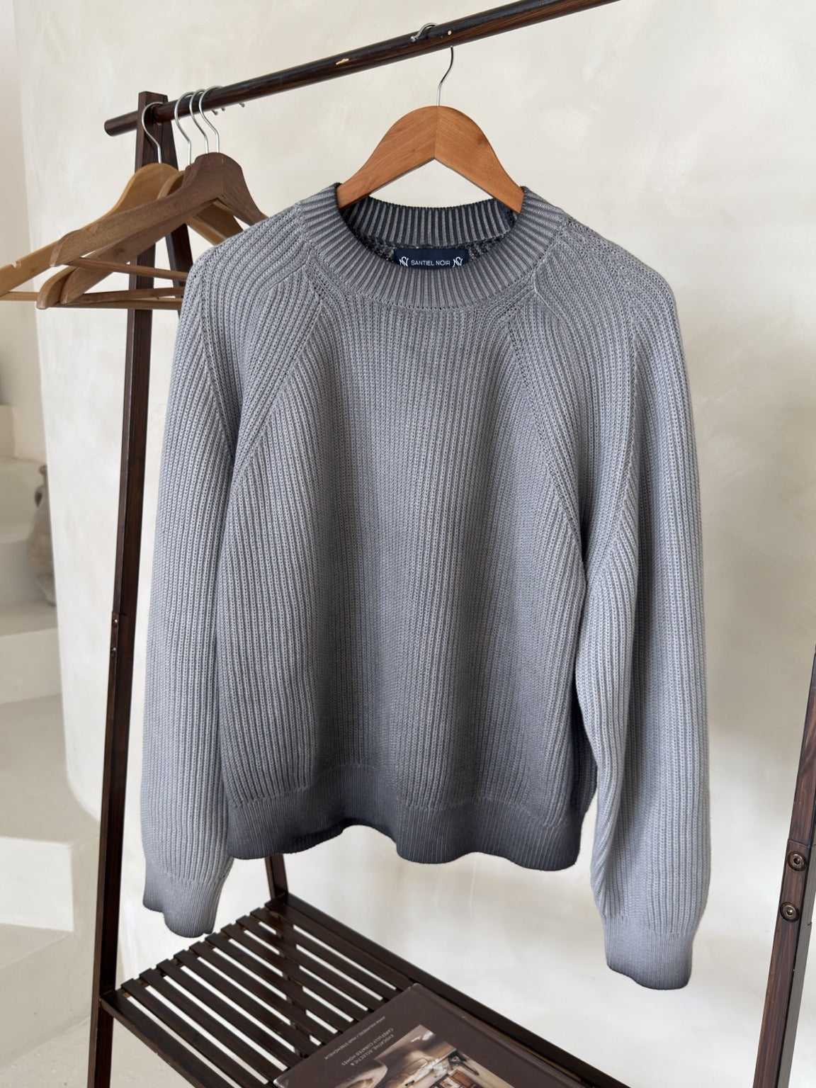ASHEN GREY RIBBED KNIT