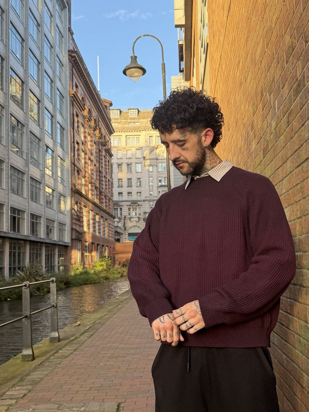 AGED BURGUNDY RIBBED KNIT