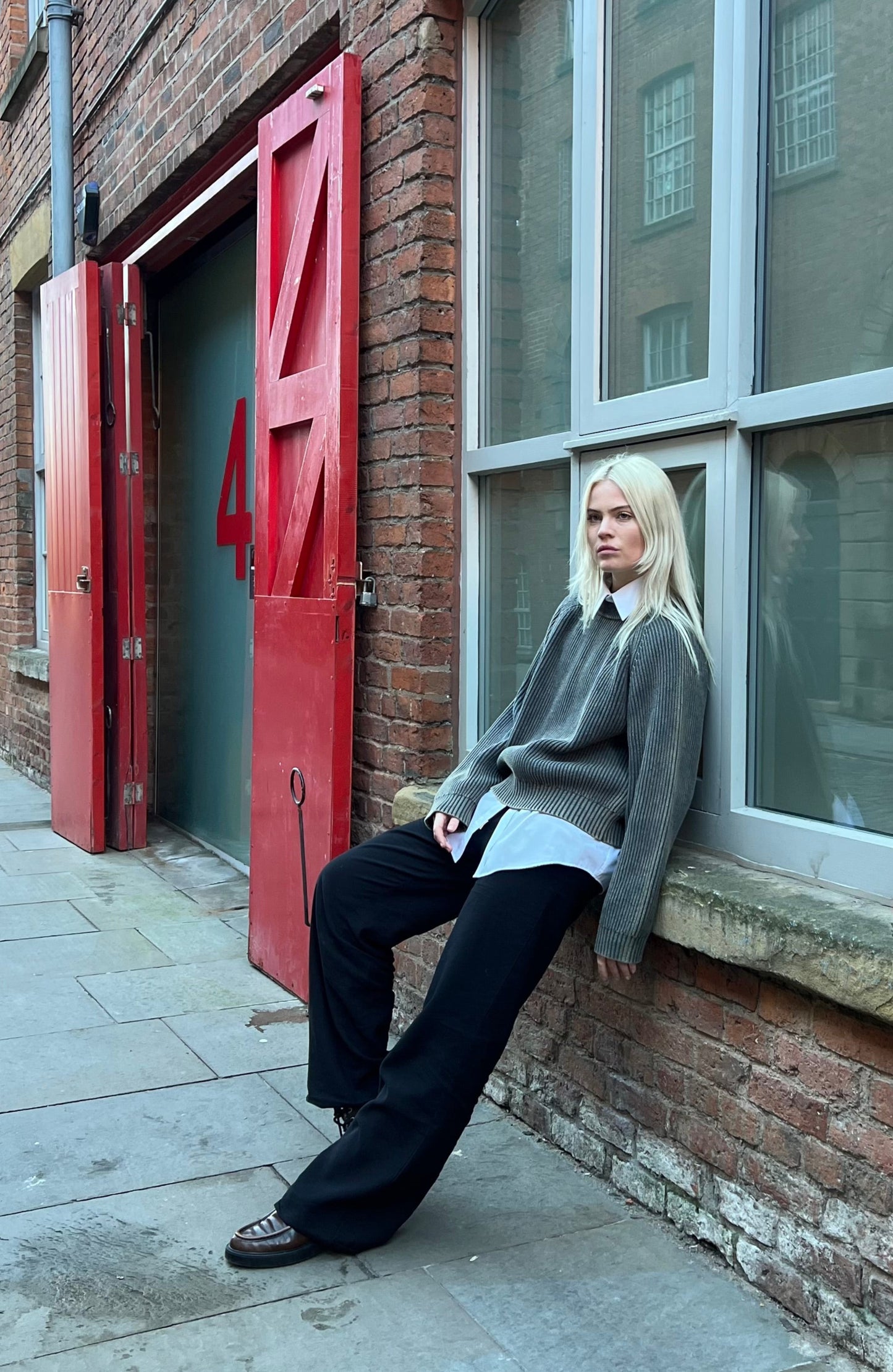 HAND-DYED RIBBED KNIT SWEATER