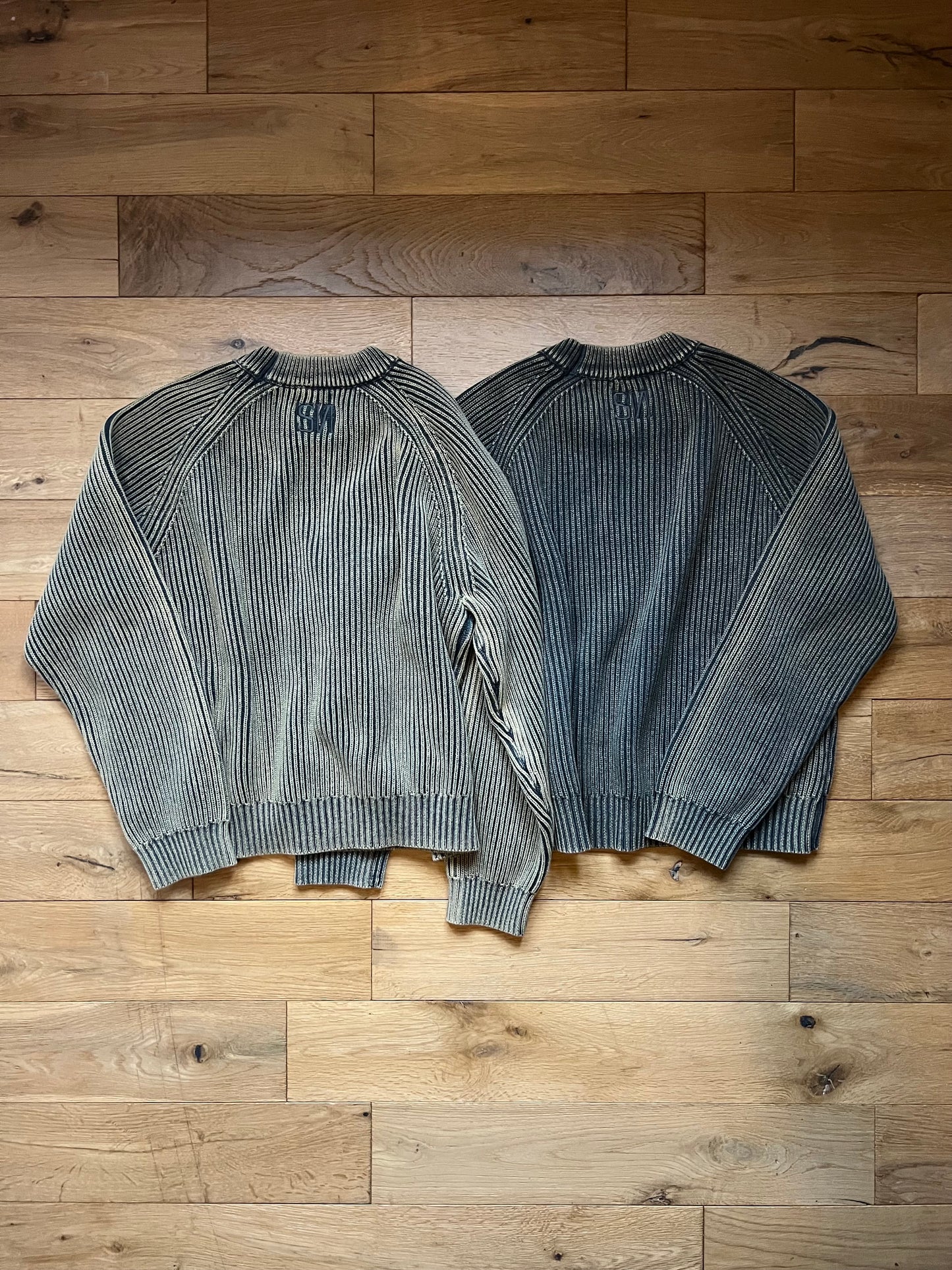 HAND-DYED RIBBED KNIT SWEATER