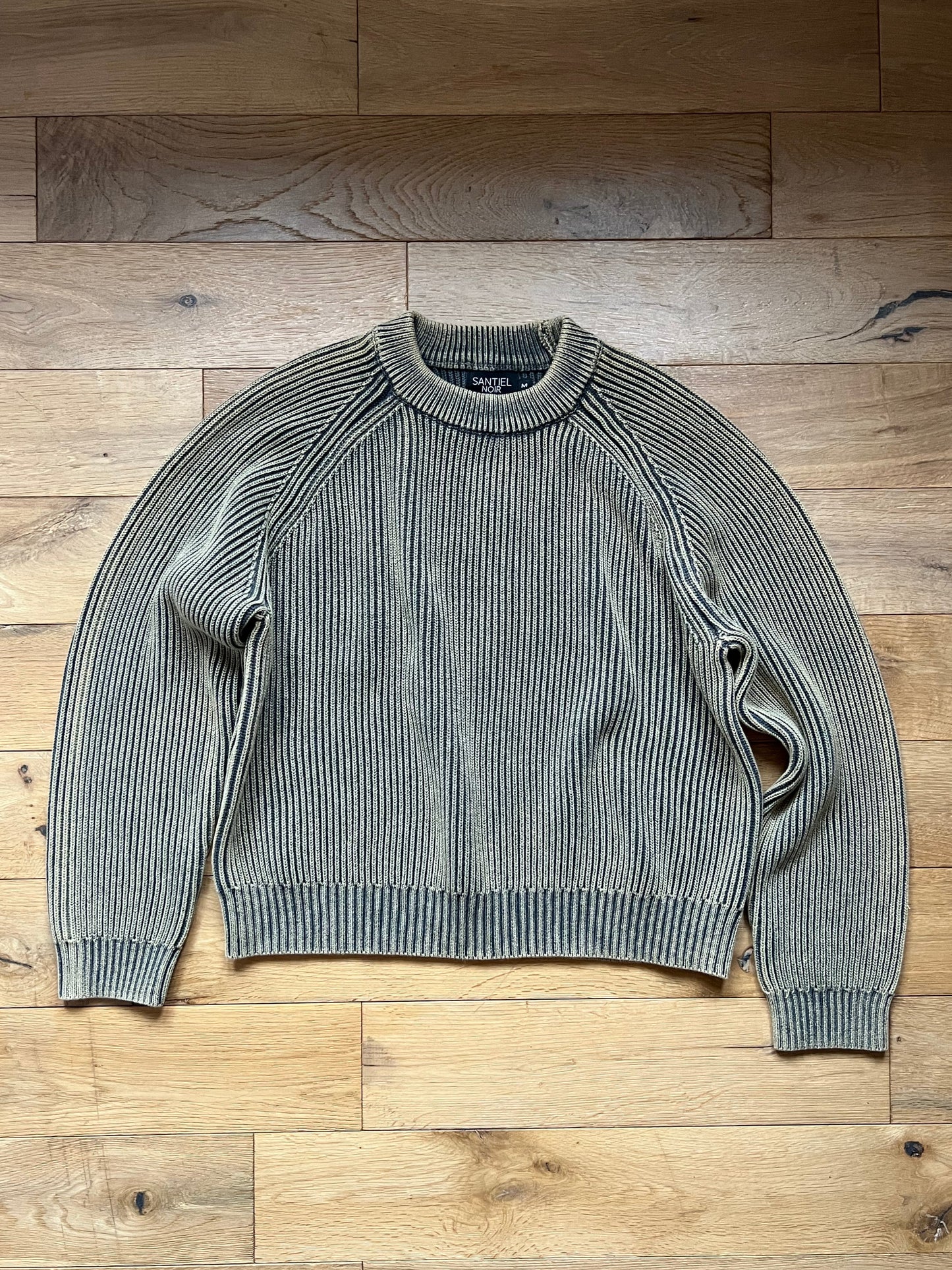 HAND-DYED RIBBED KNIT SWEATER
